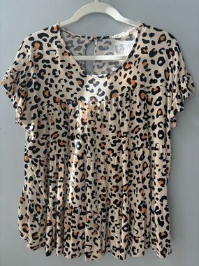 Entro Leopard Babydoll Top